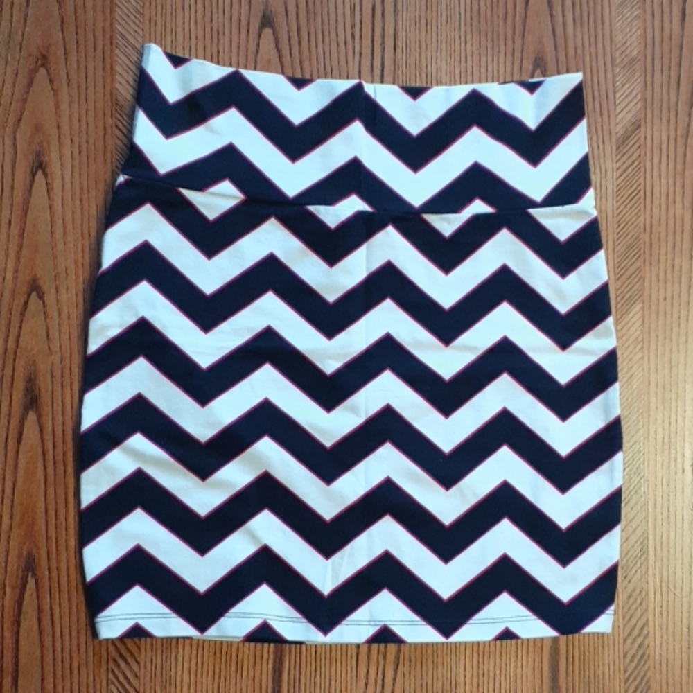 Black, pink, and white Chevron mini skirt